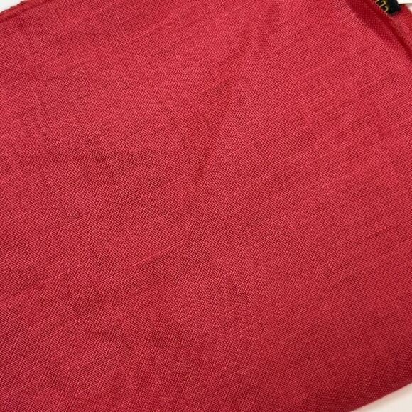 Clifton Wilson English Red 100% Linen Pocket Square With Button New - Picture 2 of 5